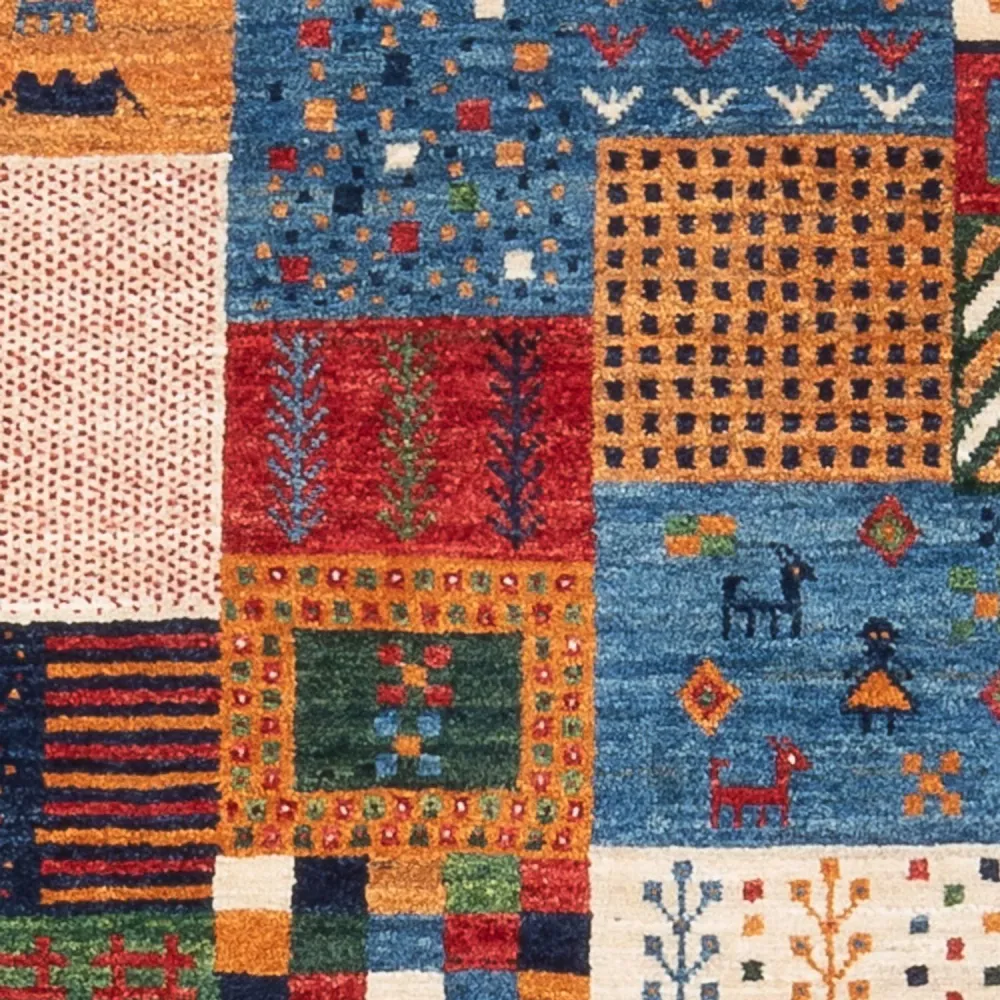 Tapete Gabbeh - Loribaft Persa - 130 x 82 cm - multicolorido
