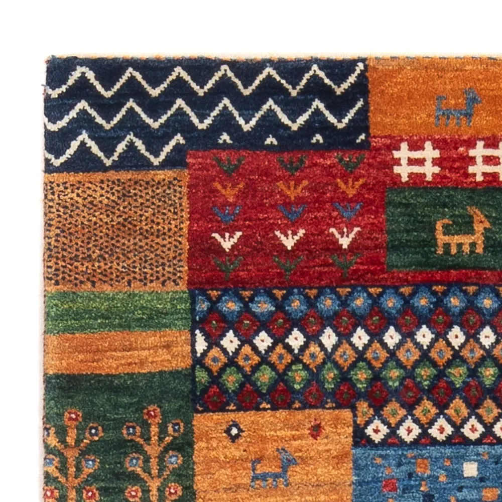 Tapete Gabbeh - Loribaft Persa - 130 x 82 cm - multicolorido