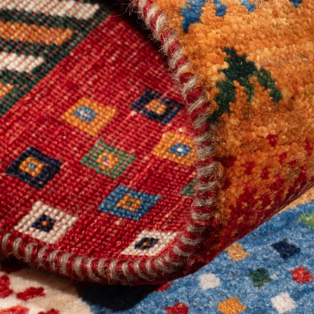 Tapete Gabbeh - Loribaft Persa - 130 x 82 cm - multicolorido