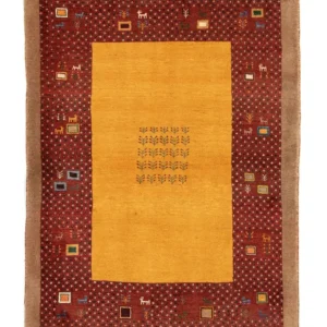 Tapete Gabbeh - Loribaft Persa - 150 x 110 cm - ouro
