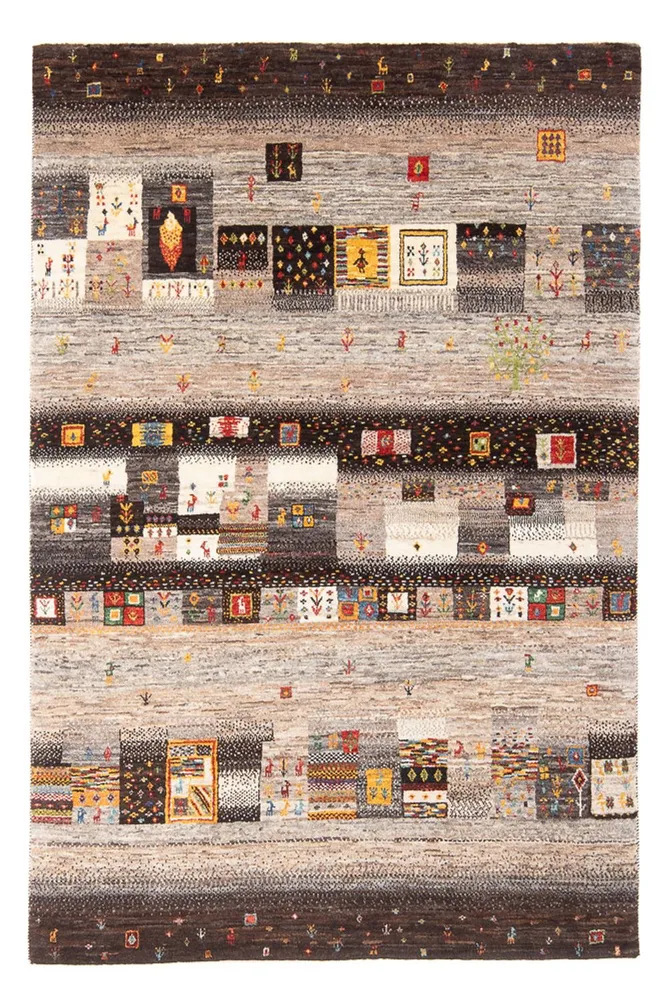 Tapete Gabbeh - Loribaft Persa - 196 x 131 cm - multicolorido