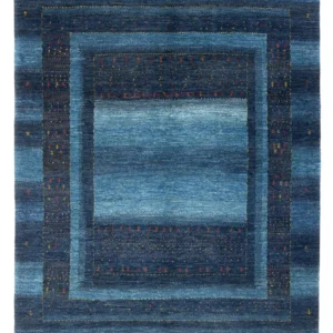 Tapete Gabbeh - Loribaft Persa - 216 x 183 cm - azul escuro
