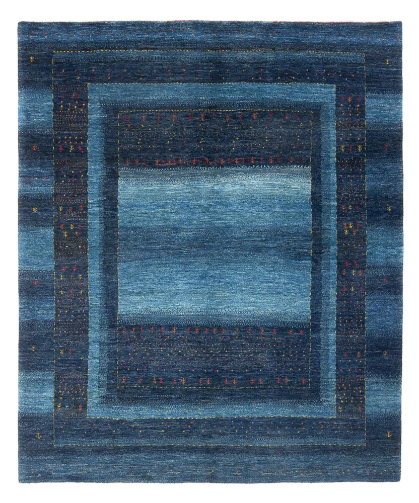 Tapete Gabbeh - Loribaft Persa - 216 x 183 cm - azul escuro