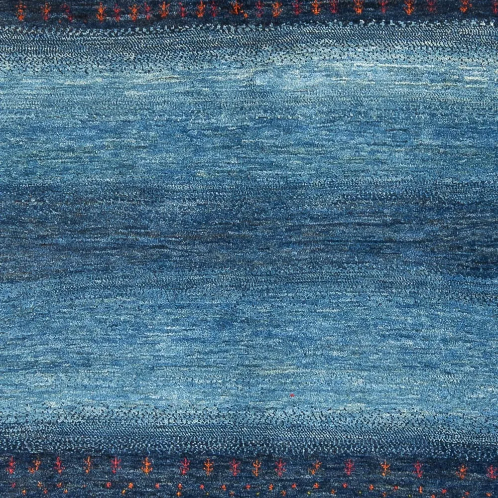 Tapete Gabbeh - Loribaft Persa - 216 x 183 cm - azul escuro