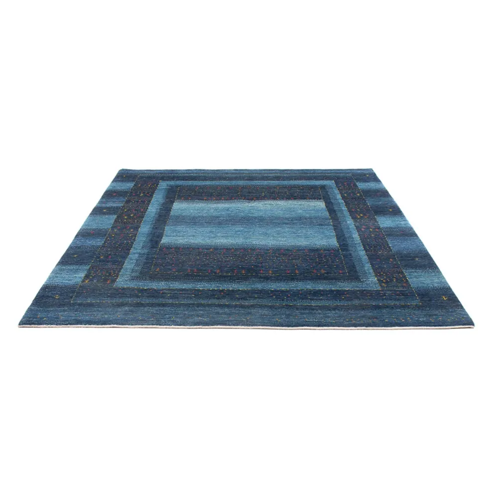 Tapete Gabbeh - Loribaft Persa - 216 x 183 cm - azul escuro