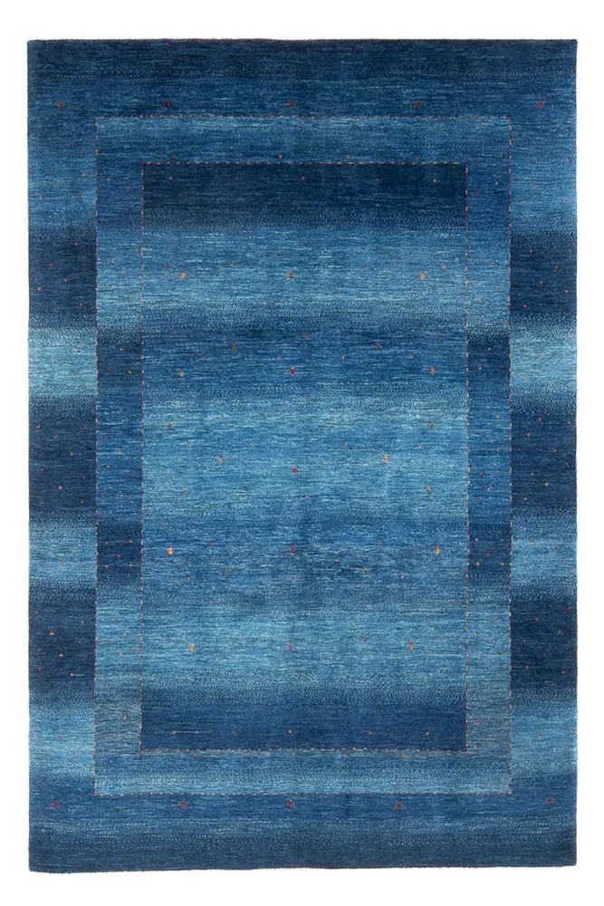Tapete Gabbeh - Loribaft Persa - 252 x 173 cm - azul escuro