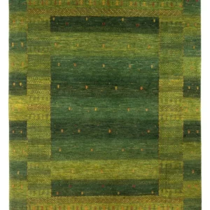 Tapete Gabbeh - Loribaft Persa - 297 x 200 cm - verde escuro
