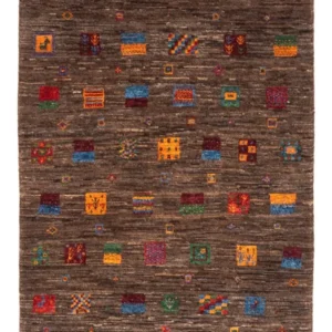 Tapete Gabbeh - Loribaft Persa - Real - 119 x 82 cm - cinzento