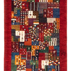 Tapete Gabbeh - Loribaft Persa - Real - 122 x 84 cm - multicolorido
