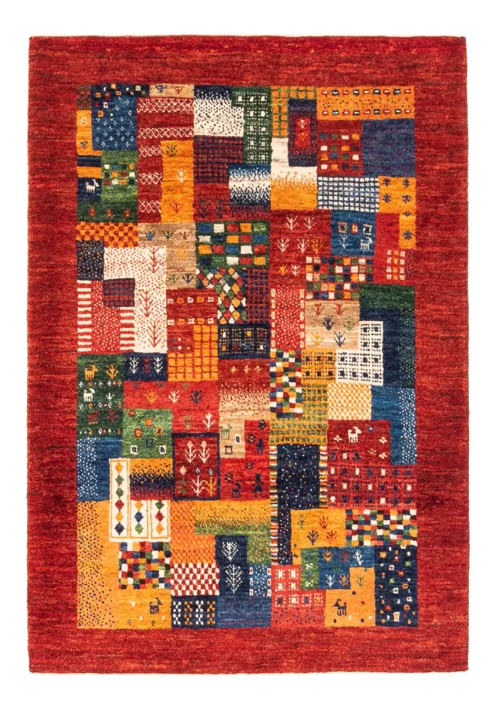 Tapete Gabbeh - Loribaft Persa - Real - 123 x 87 cm - multicolorido