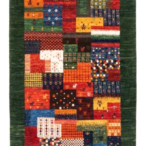 Tapete Gabbeh - Loribaft Persa - Real - 127 x 83 cm - verde