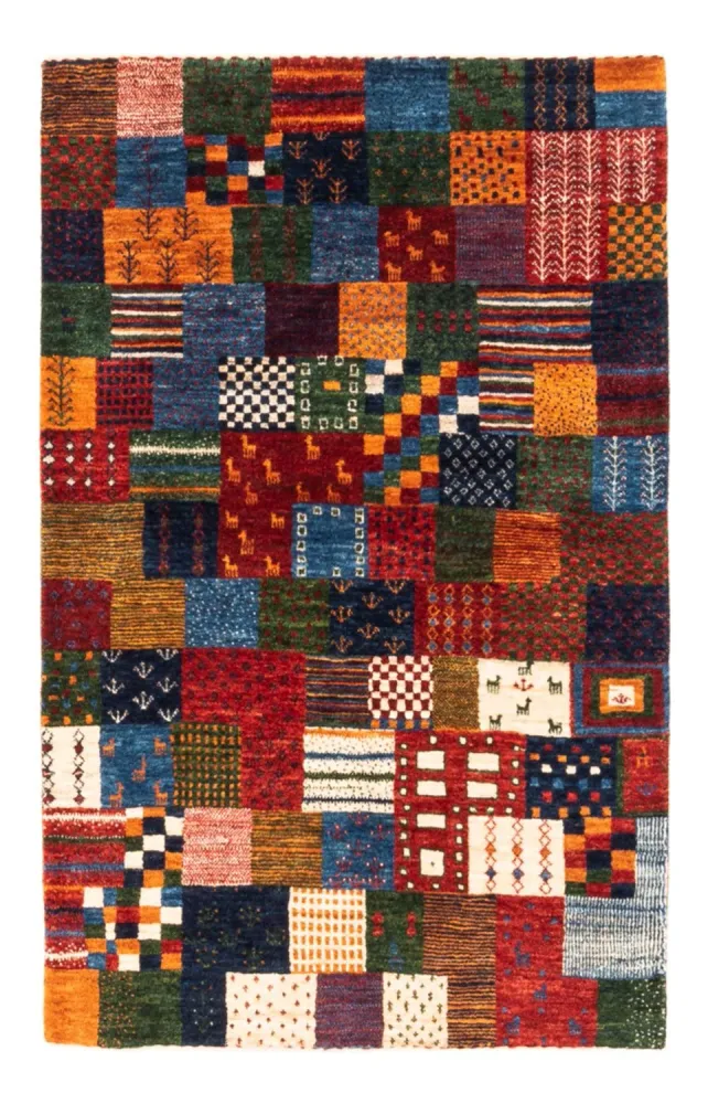 Tapete Gabbeh - Loribaft Persa - Real - 128 x 84 cm - multicolorido