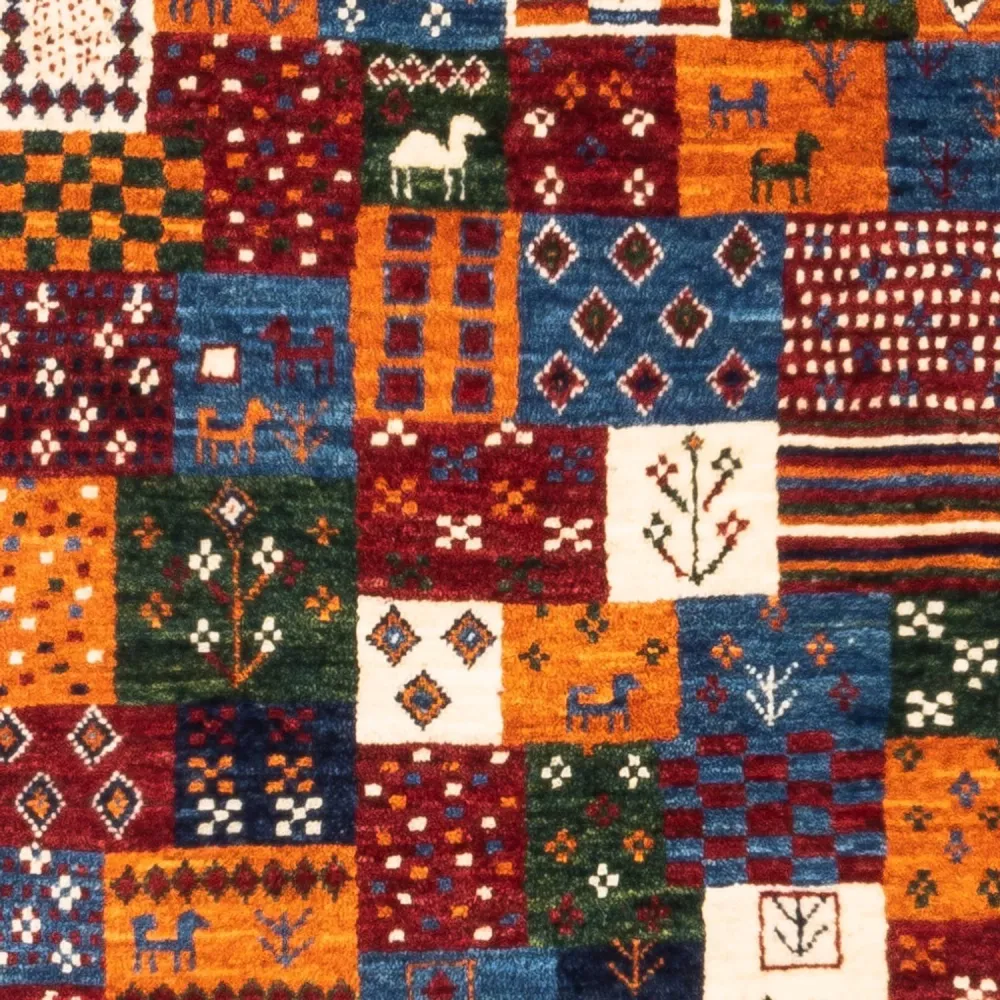 Tapete Gabbeh - Loribaft Persa - Real - 128 x 87 cm - multicolorido