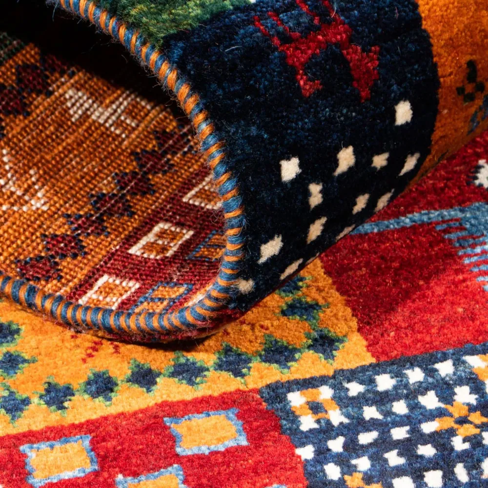 Tapete Gabbeh - Loribaft Persa - Real - 128 x 87 cm - multicolorido