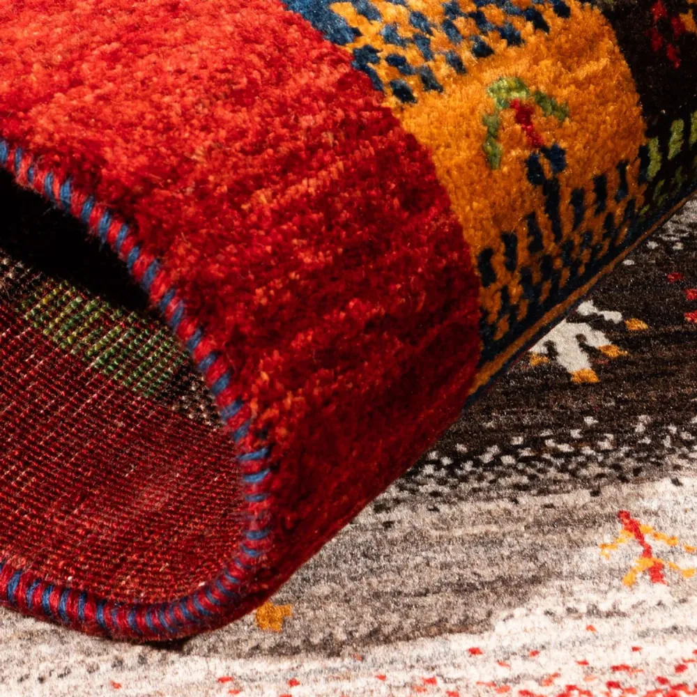 Tapete Gabbeh - Loribaft Persa - Real - 128 x 80 cm - multicolorido