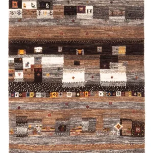 Tapete Gabbeh - Loribaft Persa - Real - 129 x 84 cm - multicolorido