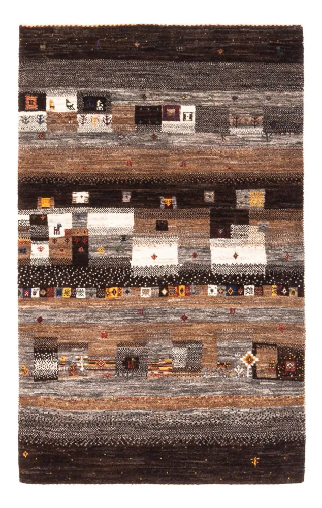Tapete Gabbeh - Loribaft Persa - Real - 129 x 84 cm - multicolorido
