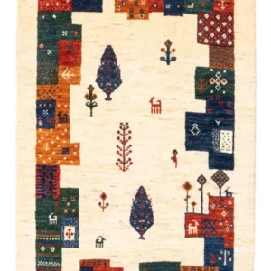 Tapete Gabbeh - Loribaft Persa - Real - 130 x 85 cm - multicolorido