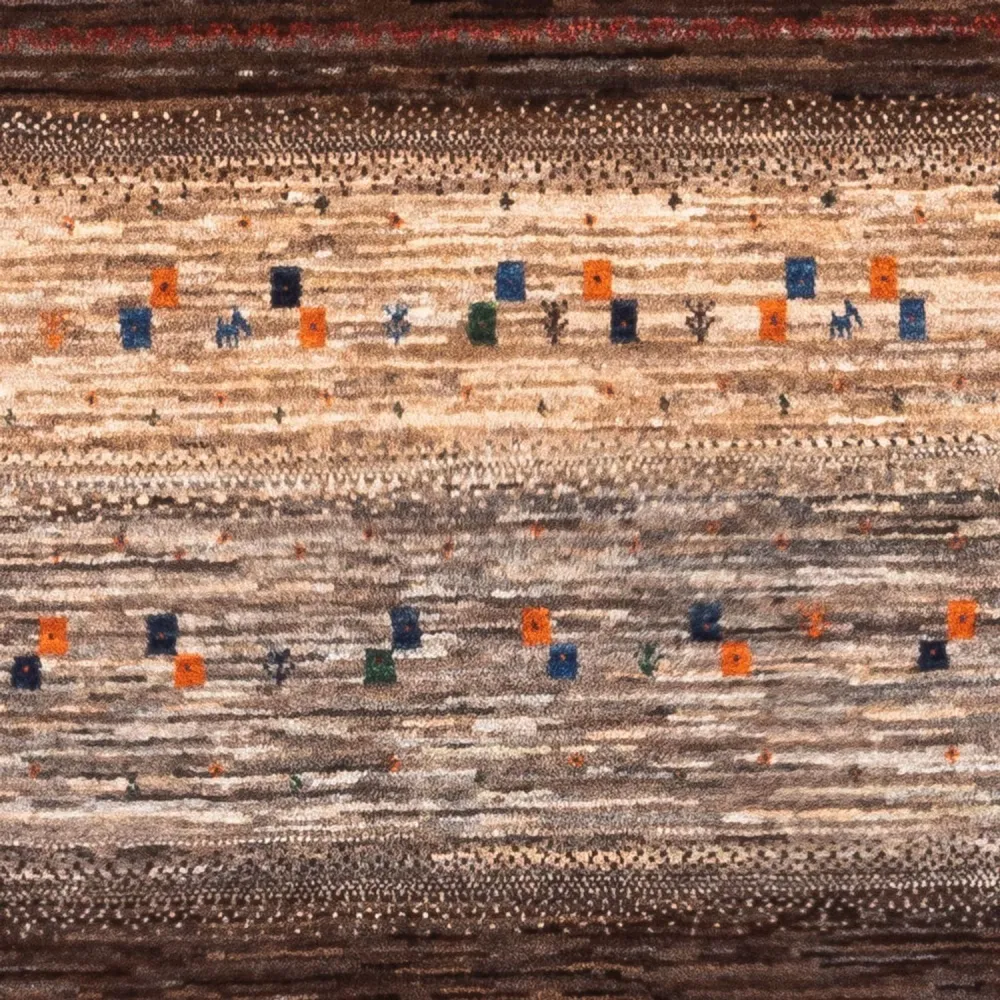 Tapete Gabbeh - Loribaft Persa - Real - 134 x 84 cm - cinzento