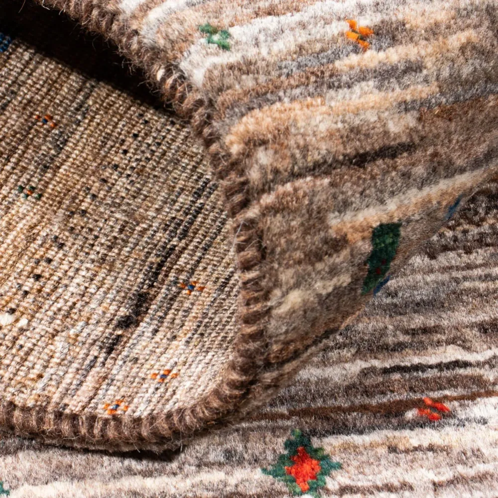 Tapete Gabbeh - Loribaft Persa - Real - 134 x 84 cm - cinzento
