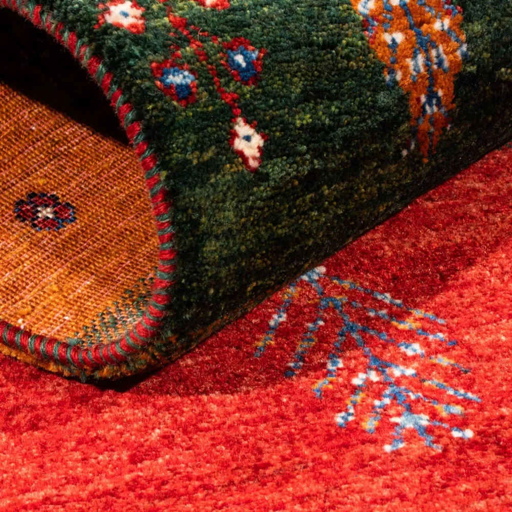 Tapete Gabbeh - Loribaft Persa - Real - 136 x 84 cm - multicolorido