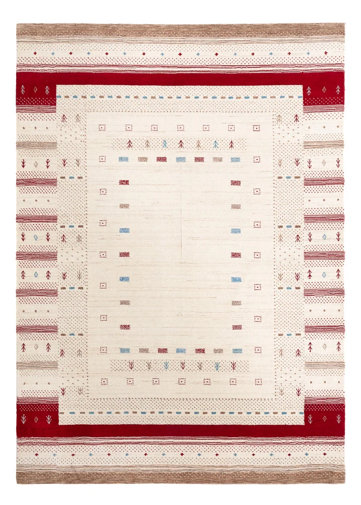 Tapete Gabbeh - Loribaft Softy - 240 x 170 cm - branco natural