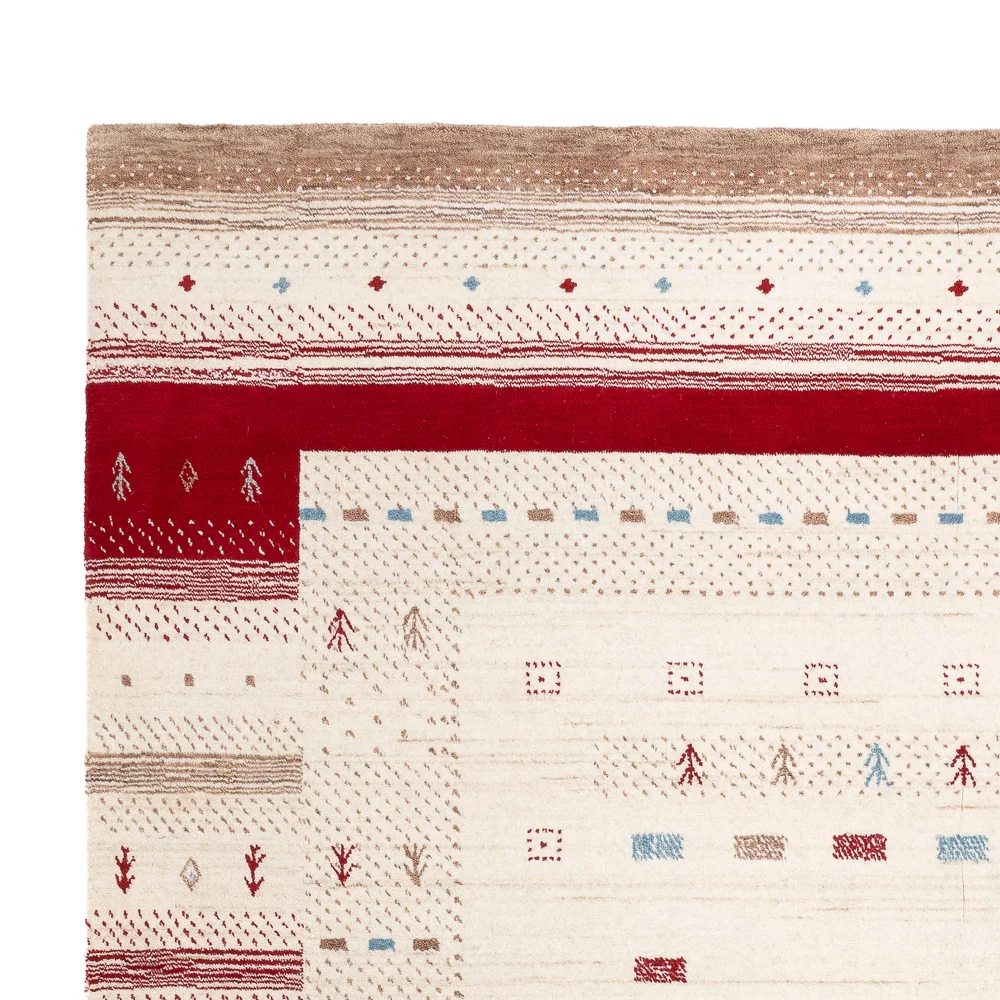 Tapete Gabbeh - Loribaft Softy - 240 x 170 cm - branco natural