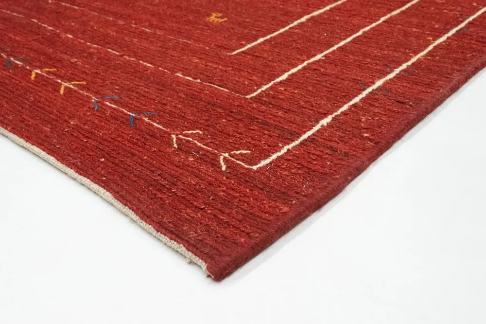 Tapete Gabbeh - Persa - 173 x 114 cm - vermelho