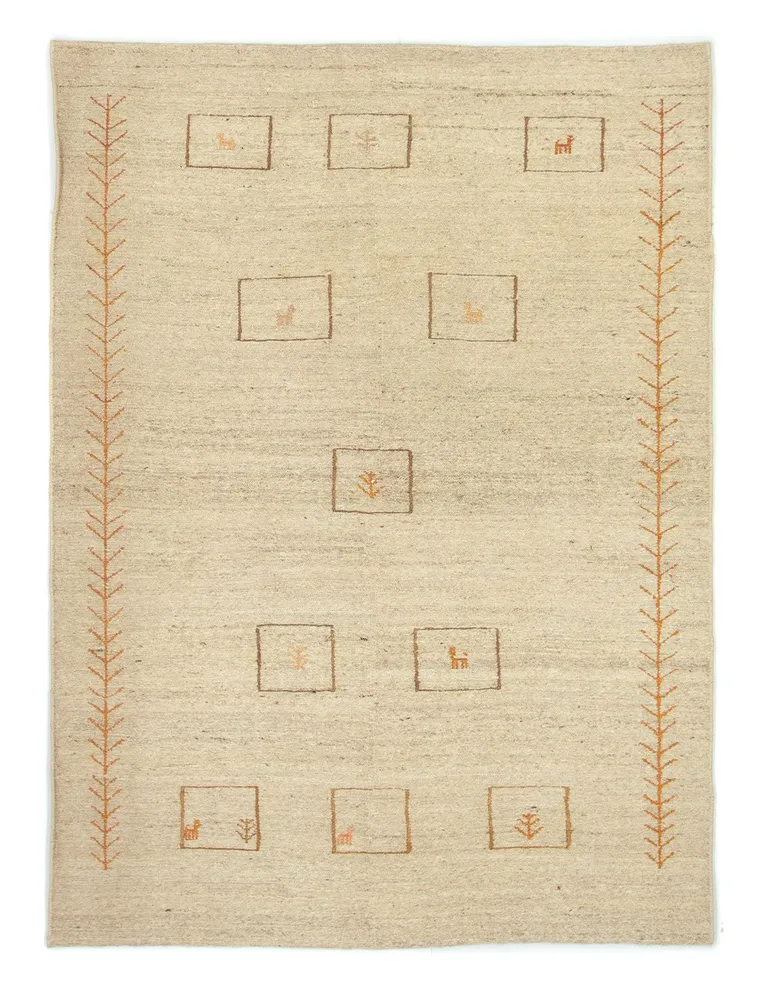 Tapete Gabbeh - Persa - 188 x 139 cm - bege