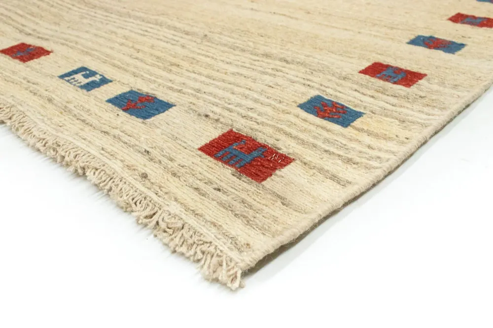 Tapete Gabbeh - Persa - 196 x 156 cm - bege