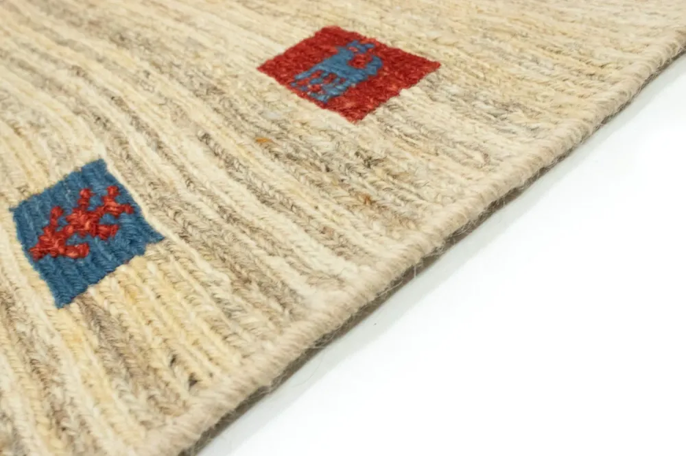 Tapete Gabbeh - Persa - 196 x 156 cm - bege