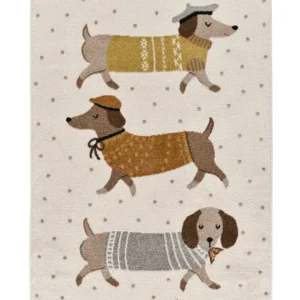 Tapete infantil cães salsicha Beats 40485 Branco