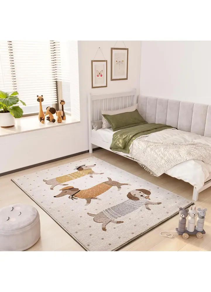 Tapete infantil cães salsicha Beats 40485 Branco
