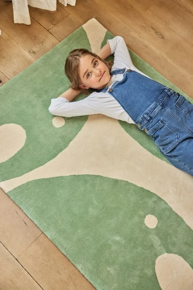 Tapete Infantil Elefante Verde 100 x 130 Cm