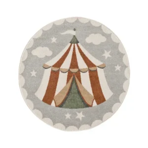 Tapete infantil redondo circo Beats 40486 Cinzento Atticgo
