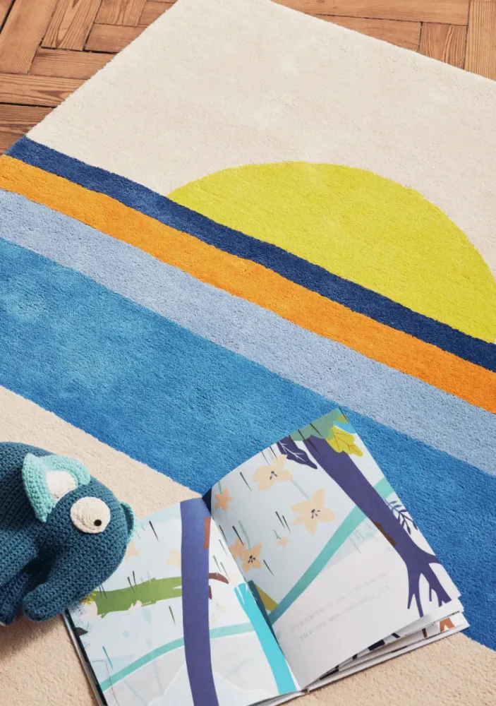 Tapete Infantil Sunset Azul 100 x 130 Cm