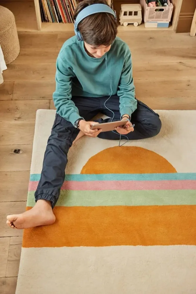 Tapete Infantil Sunset Laranja 100 x 130 Cm