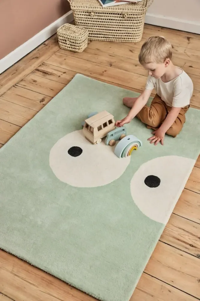 Tapete Infantil Zoeils Verde Pálido 100 x 130 Cm