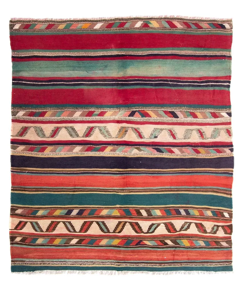 Tapete Kelim - Antigo - 204 x 184 cm - multicolorido