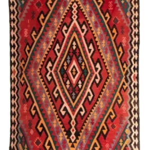 Tapete Kelim - Antigo - 307 x 188 cm - multicolorido