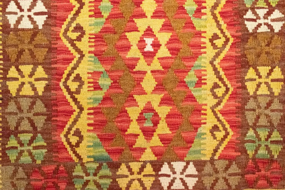 Tapete Kelim - Oriental - 120 x 82 cm - laranja