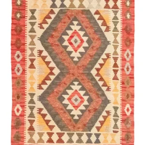 Tapete Kelim - Oriental - 120 x 77 cm - laranja