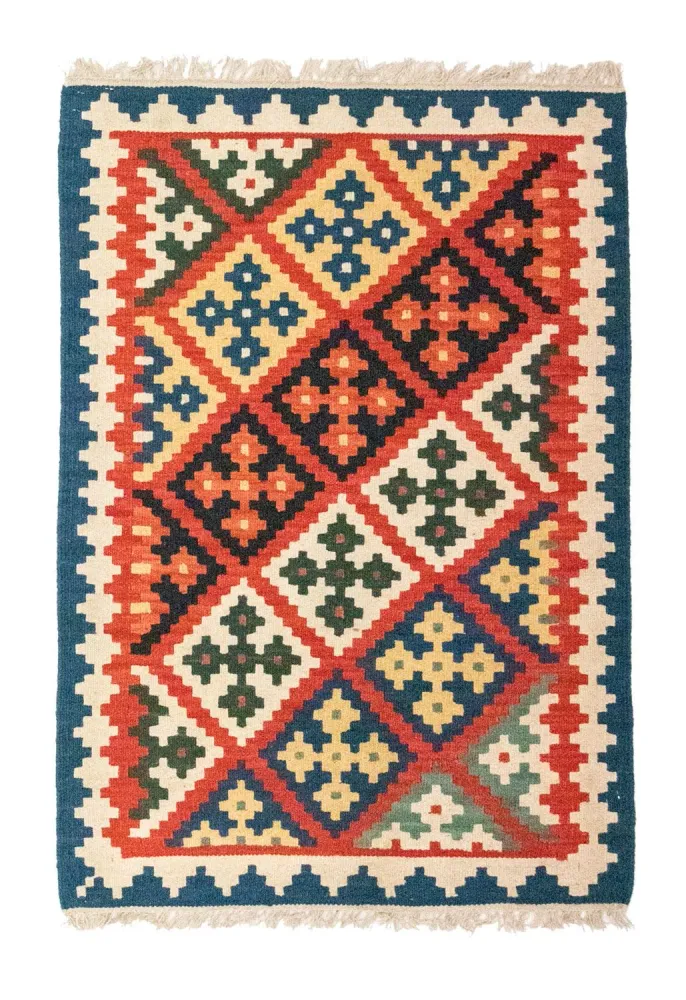Tapete Kelim - Oriental - 121 x 85 cm - multicolorido