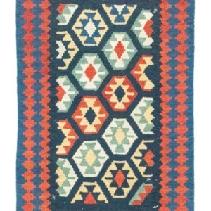 Tapete Kelim - Oriental - 122 x 82 cm - azul