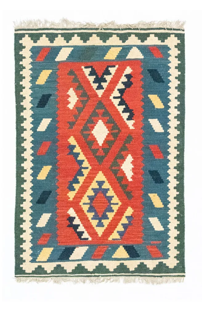 Tapete Kelim - Oriental - 122 x 83 cm - laranja