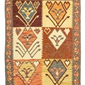 Tapete Kelim - Oriental - 123 x 83 cm - laranja