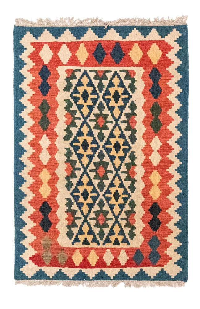 Tapete Kelim - Oriental - 124 x 84 cm - multicolorido
