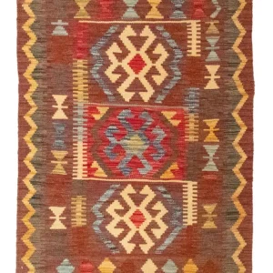 Tapete Kelim - Oriental - 125 x 86 cm - castanho