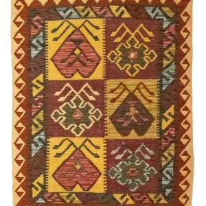 Tapete Kelim - Oriental - 131 x 88 cm - castanho