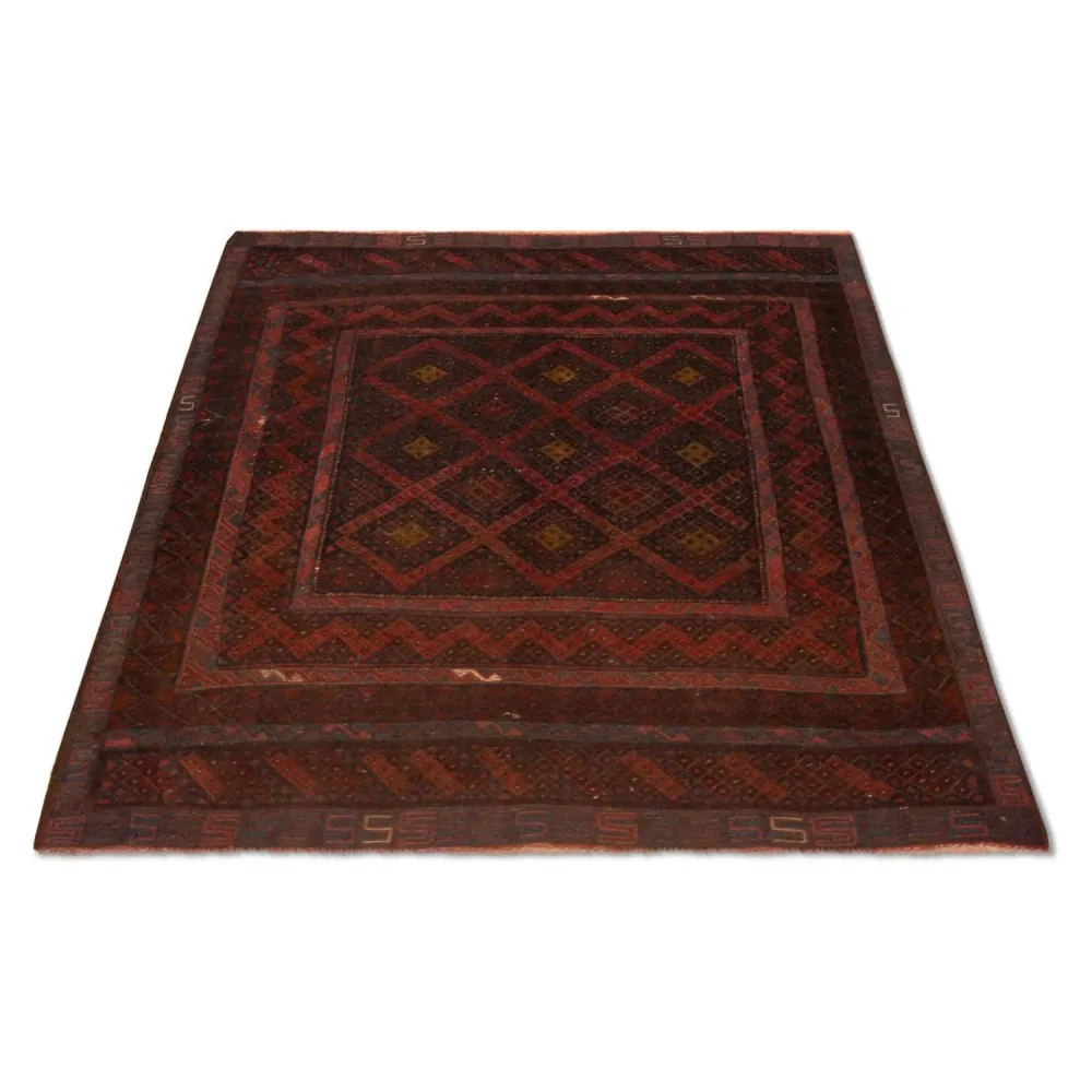 Tapete Kelim - Oriental - 139 x 118 cm - castanho